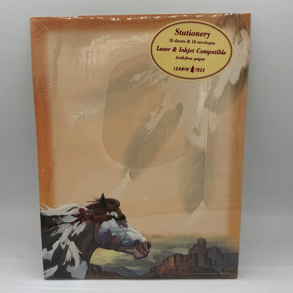 Leanin' Tree Horse Stationery Set 18 Sheets 18 Envelopes Linda Freeman Western